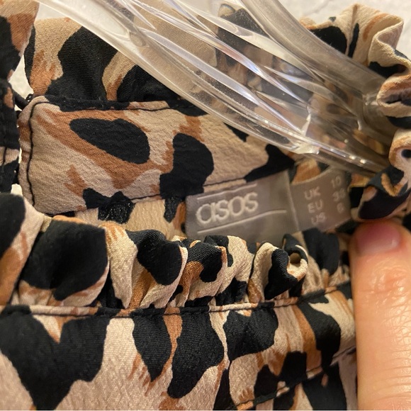 ASOS leopard/cheetah print LS dress Size 6 - Picture 2 of 4